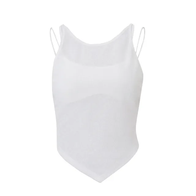 Irregular Fitted Camisole Two Piece Set For Women White - Shop at LoveMi