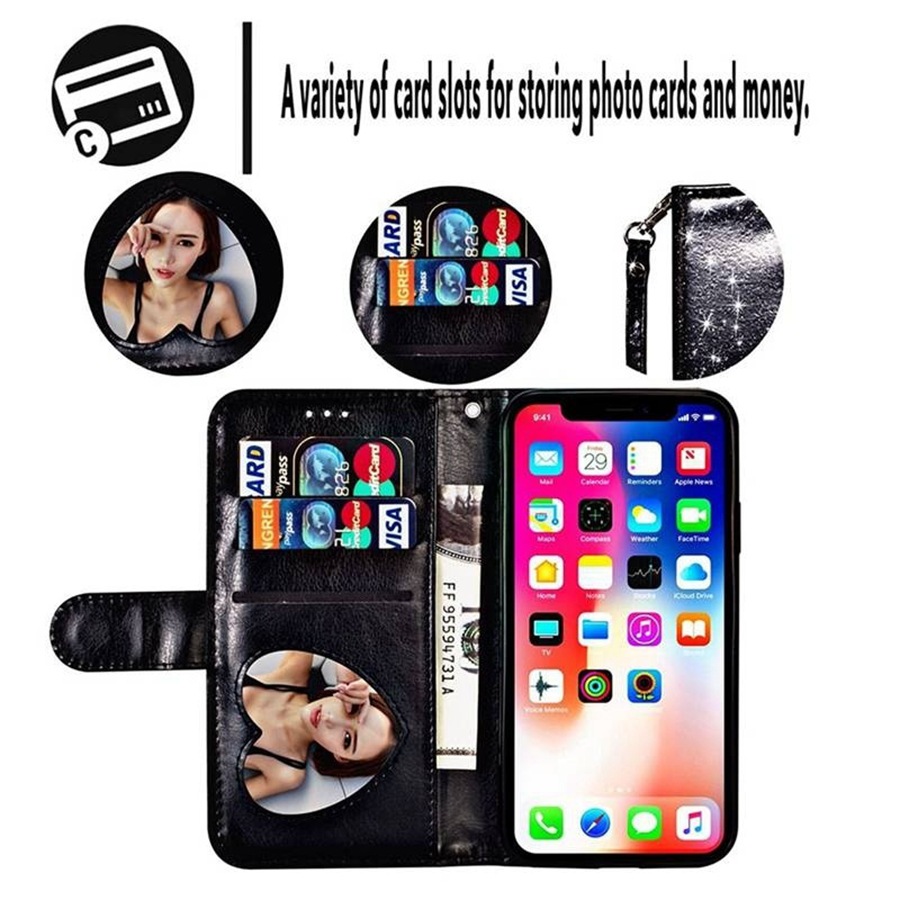 Zipper Mobile Phone Leather Case Flip Card - Image 10
