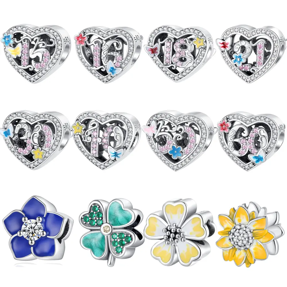Heart-shaped Flower Bead Pendant