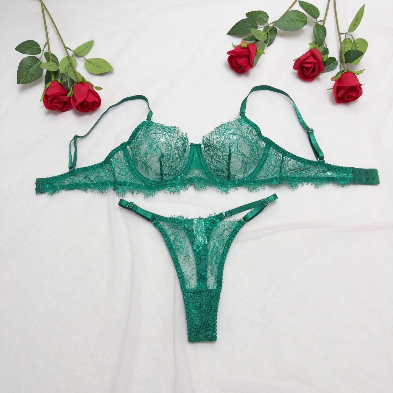 Sexy Lingerie Set Lace Hollow-Out Bra In Multiple Colors And Sizes 6