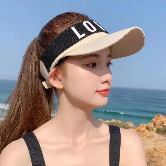 Sunlight Blocker For Summer Letter Without Top LOVED Korean Beige - Shop at LoveMi