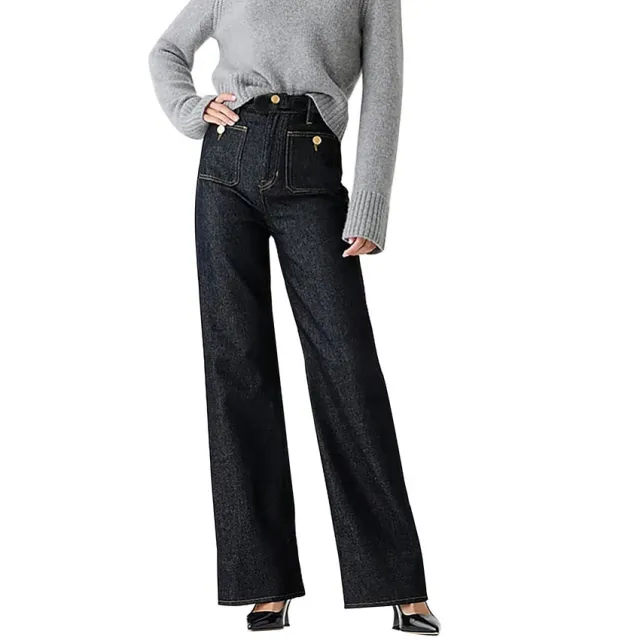 Women's Loose Plus Size Leisure Washed out Button Wide leg Pants Skinny Black And Long - Shop at LoveMi