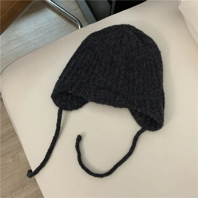 Green Warm Ear Protection Knitted Wool Hat Black - Shop at LoveMi