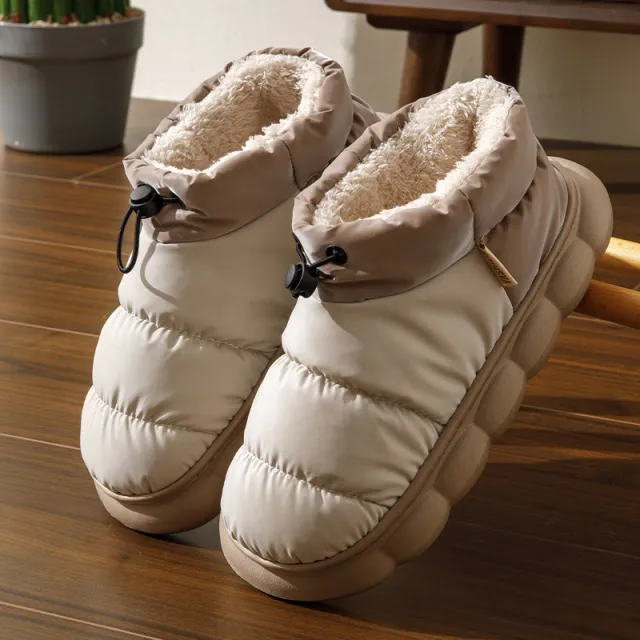 Women's Fashionable And Support Outer Wear Fleece lined Indoor Warm Slippers Coffee - Shop at LoveMi