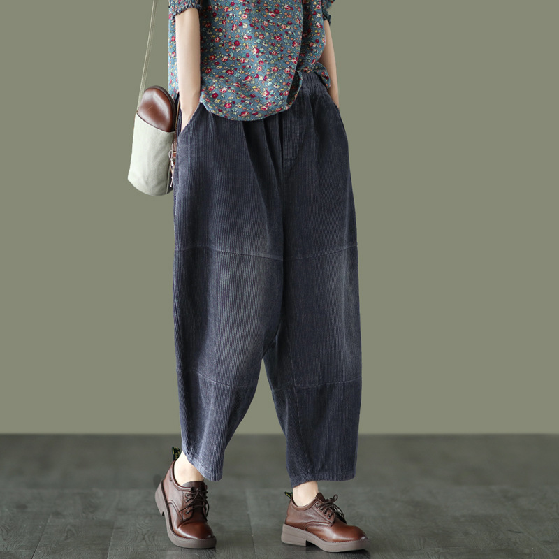 New Retro Patchwork Corduroy Women's Pants