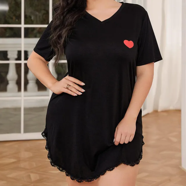 European And American Plus Size Pajamas Women's Summer Tr26M Black - Shop at LoveMi