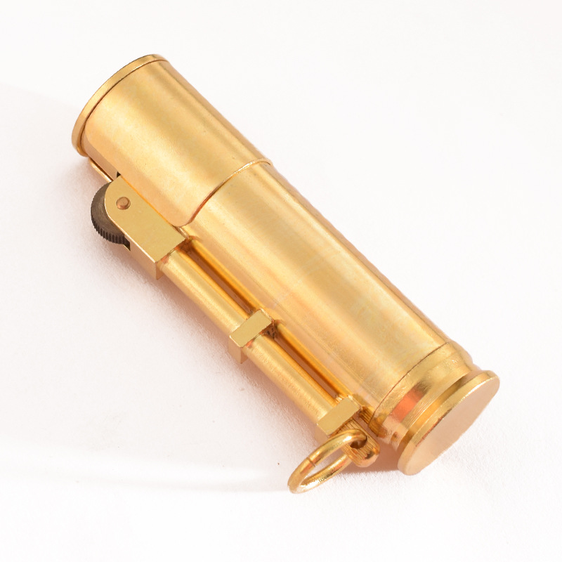 Vintage-style Uniquely Designed Brass Knurled Kerosene Lighter - Image 4