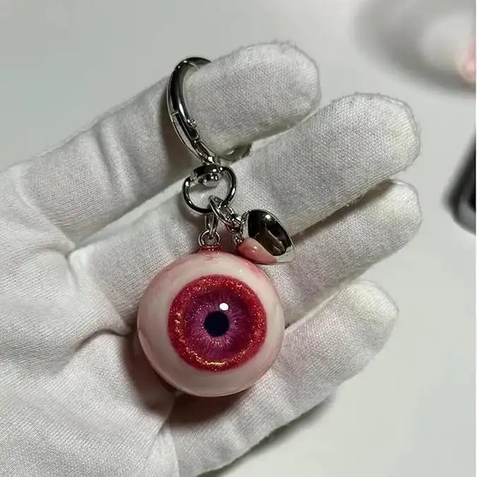Devil's Eye Resin Heart-shape Item Halloween Eye Keychain