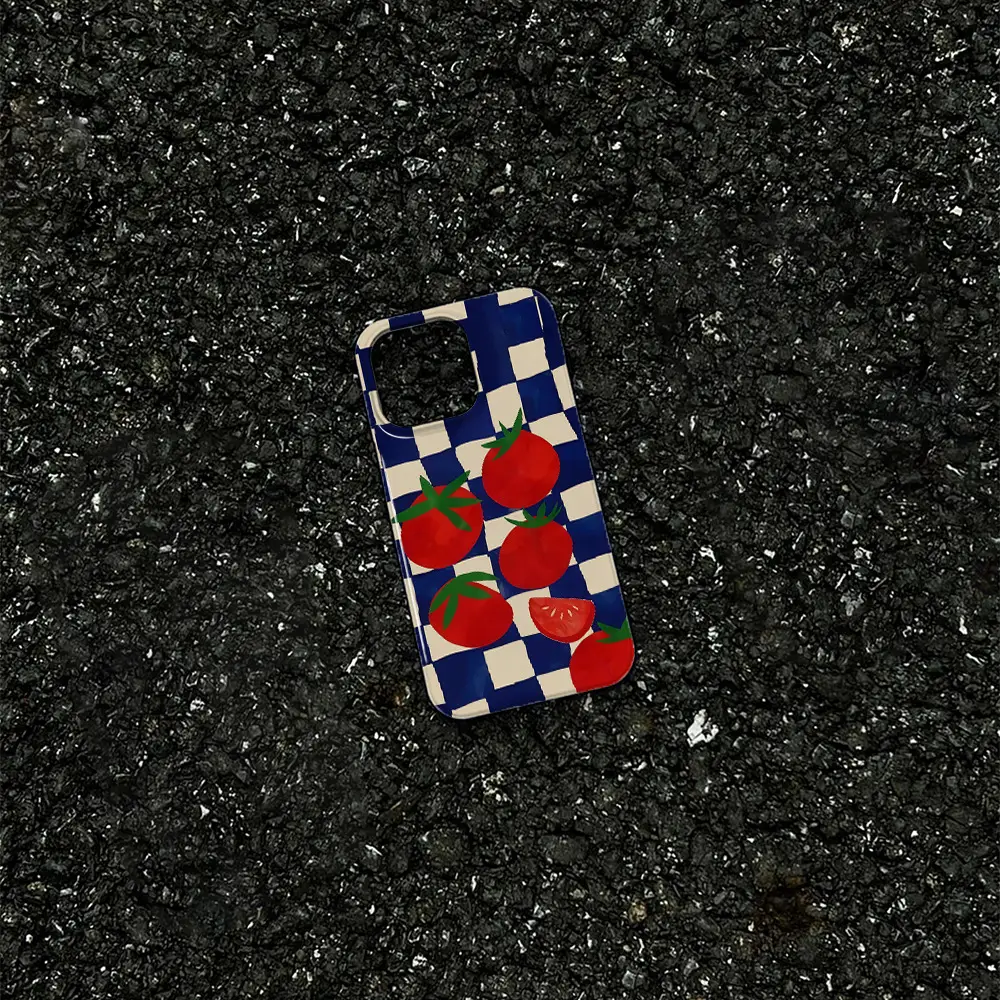 Blue Grid Tomato Film Phone Case
