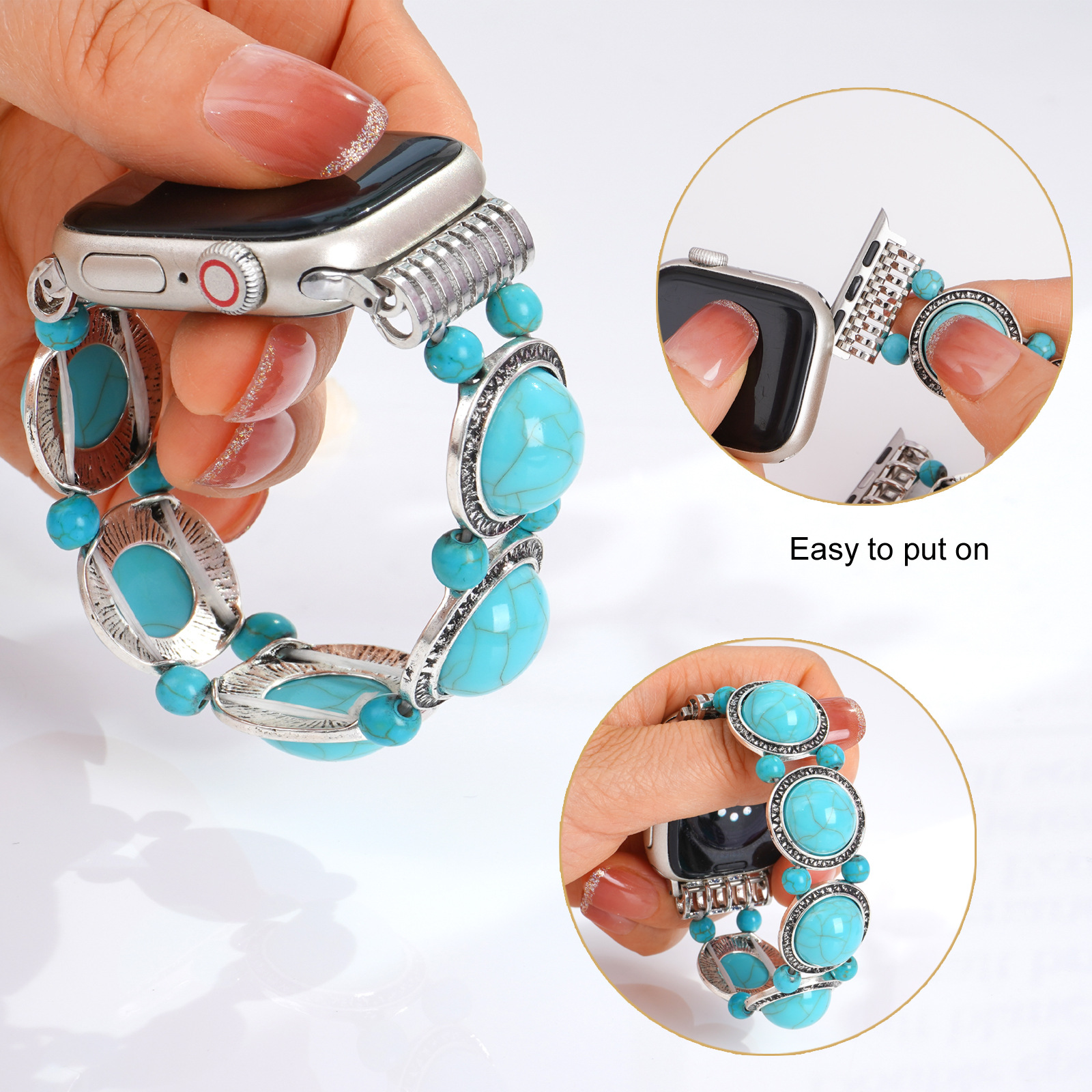 Title 3, Turquoise Single Circle Watch Bracelet