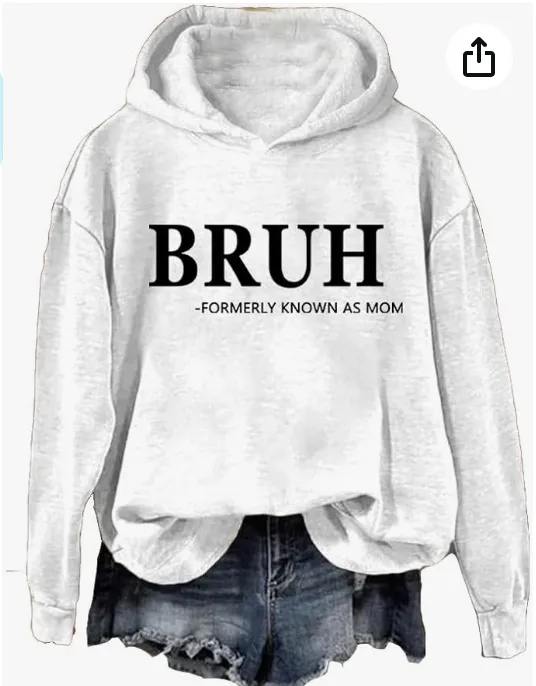 Independent Station Women's Fashion Printed Casual Hooded Long Sleeve Sweater White - Shop at LoveMi