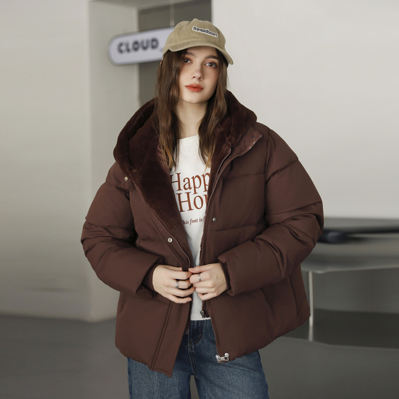 Women's Cropped Patchwork Puffer Jacket