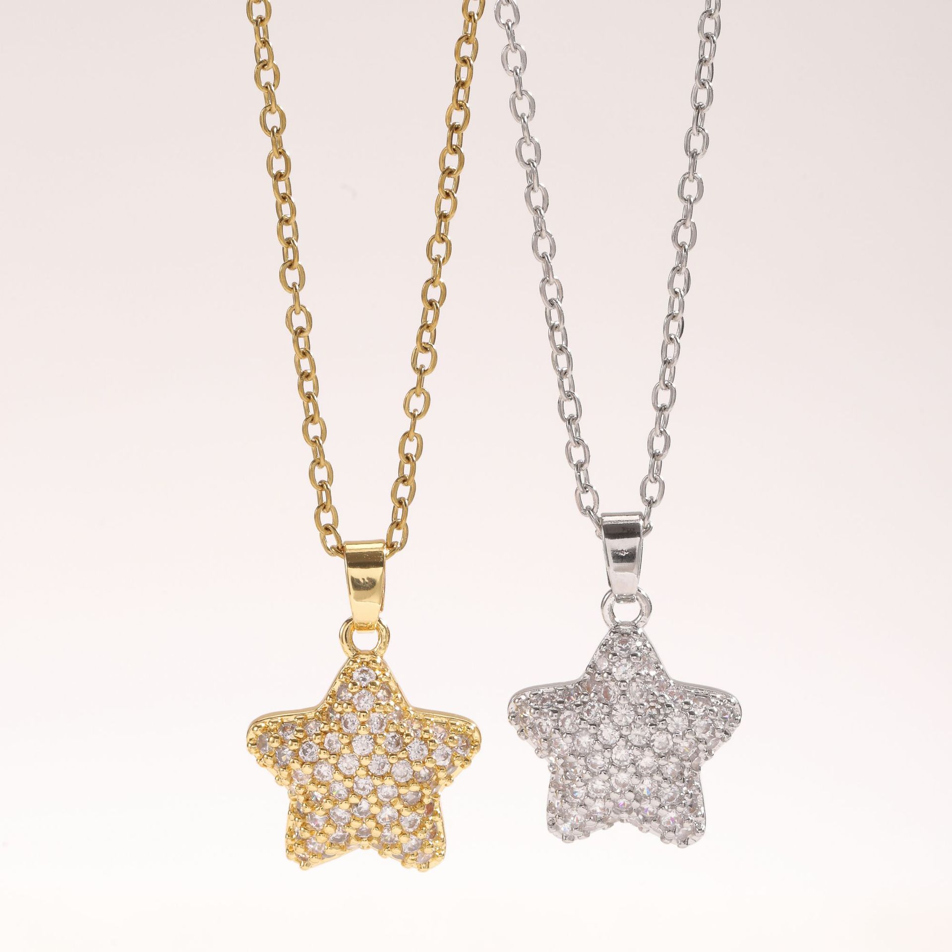 Fashion Zircon Five-pointed Star Pendant Necklace For Women