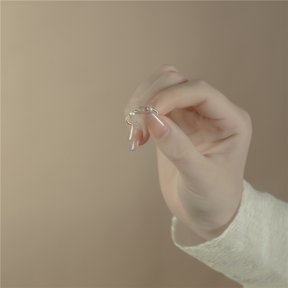 Natural Aquamarine Diy Design Female Ring Ornament