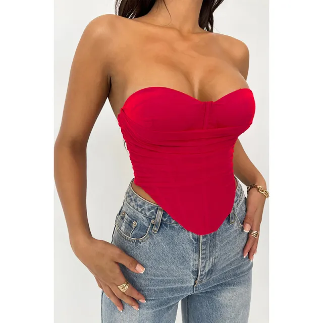 Casual Solid Color Top Red - Shop at LoveMi