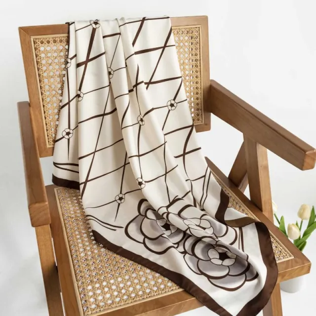 Elegant Silk Scarf Spring Matching Shirt Fh24 5836 4 Brown - Shop at LoveMi