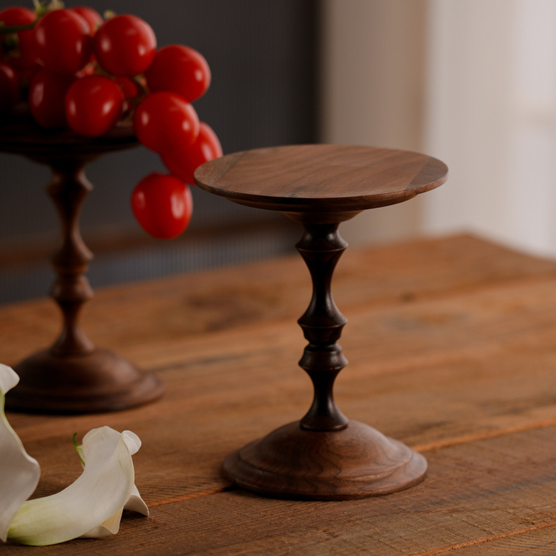 Walnut Candle Holder with Lampshade, picture 4 of 4