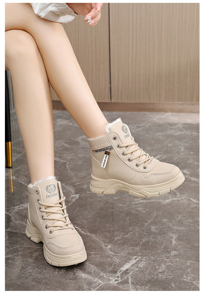 Title 2, Fleece-lined Warm High-top Platform Side Zipper...