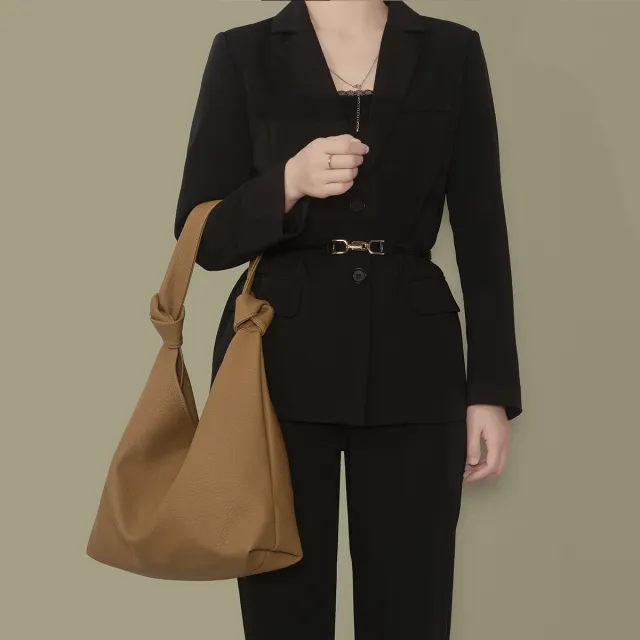 Soft Leather Tote Big Bag Fashion Simple Shoulder Bag Brown - Shop at LoveMi