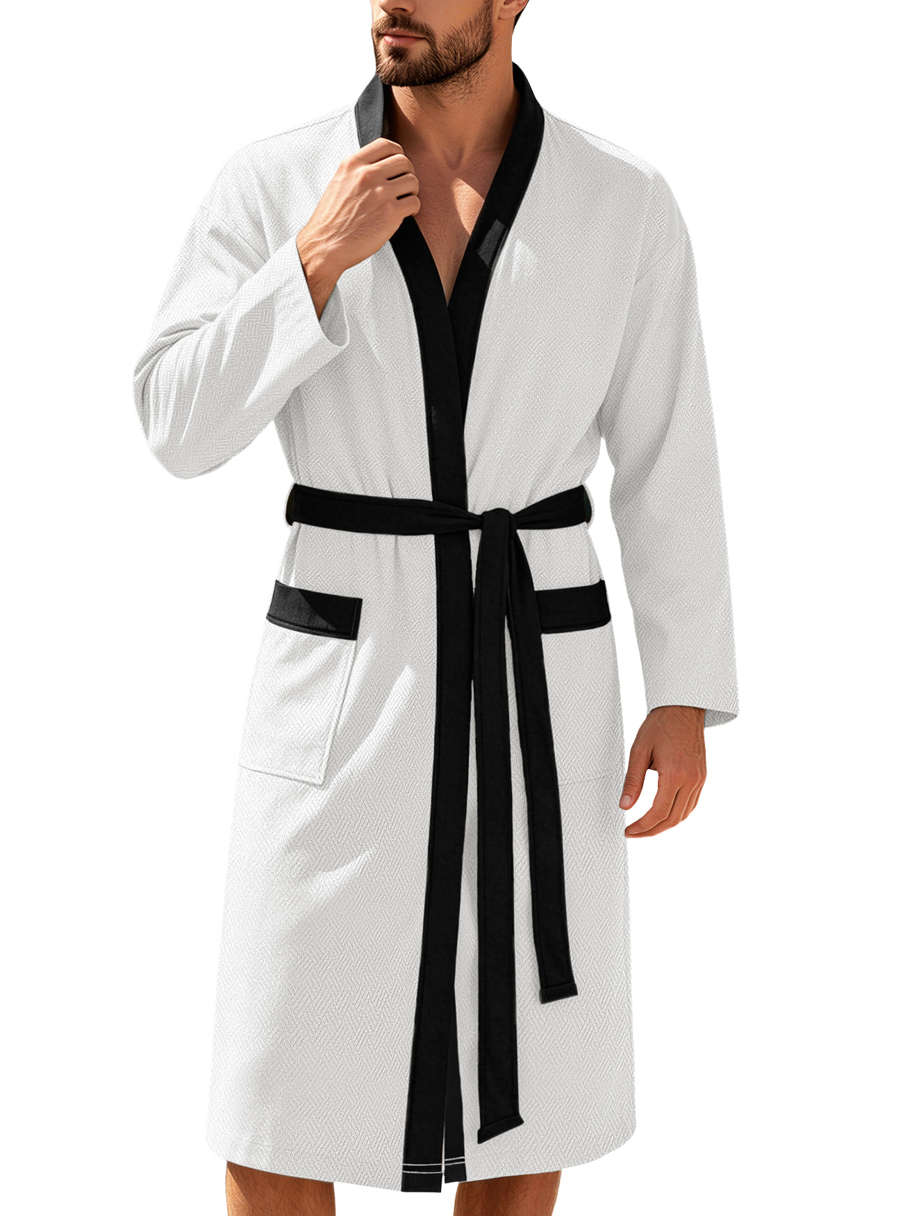 Mens Twill Pockets Drawstring Tie