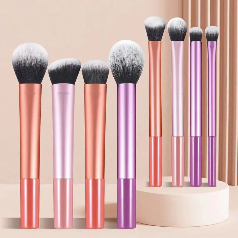 8-piece Long-handled Makeup Brush Set Multicolor Ultra-soft