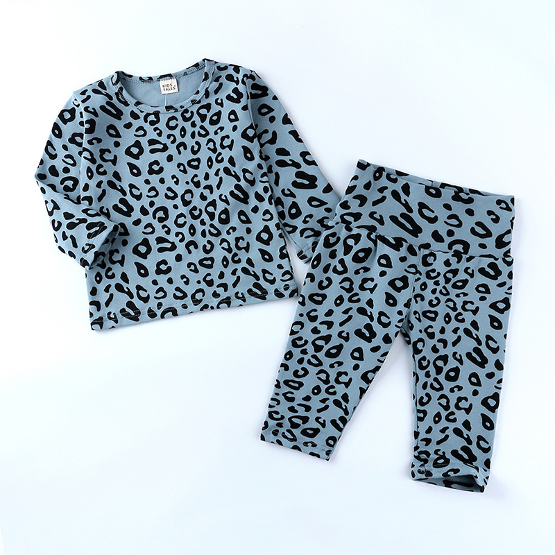 Children's Korean Style Leopard Print Stretch Homewear