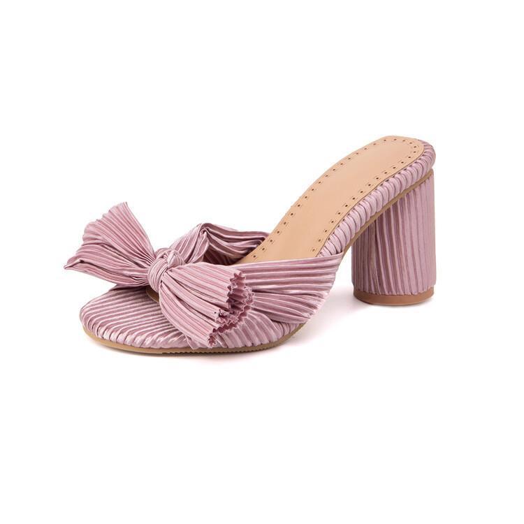 New European And American-style Satin Lantern-pleated Sandals