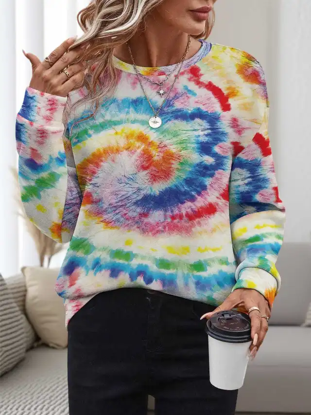 Women's 3D Printed Round Neck Pullover Leisure Loose Sweater Wa32Jl050717Y609 - Shop at LoveMi