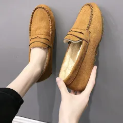 Women's Fashion Personalised Winter Peas Flat Shoes - Yellow - View 1