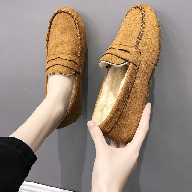 Women's Fashion Personalized Winter Peas Flat Shoes Yellow - Shop at LoveMi