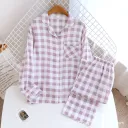 Purple Plaid Crepe Suit Women