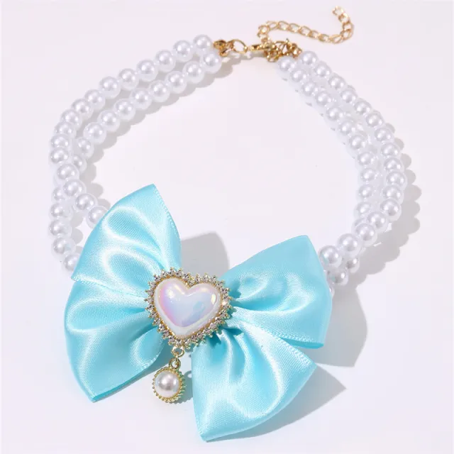 Cute Heart Shape Princess Style Pet Necklace Blue - Shop at LoveMi