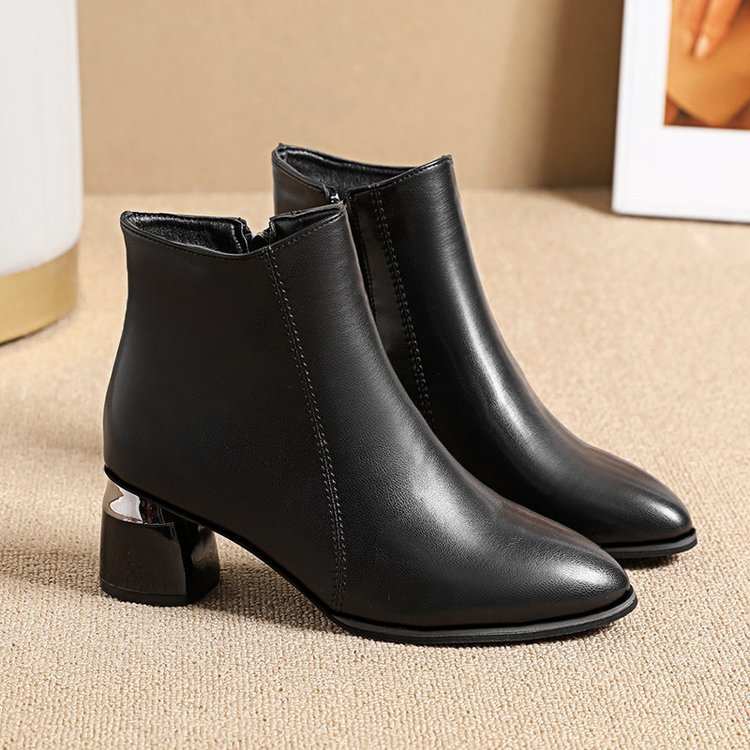 Title 2, Autumn And Winter Short Boots Female Chunky Hee...