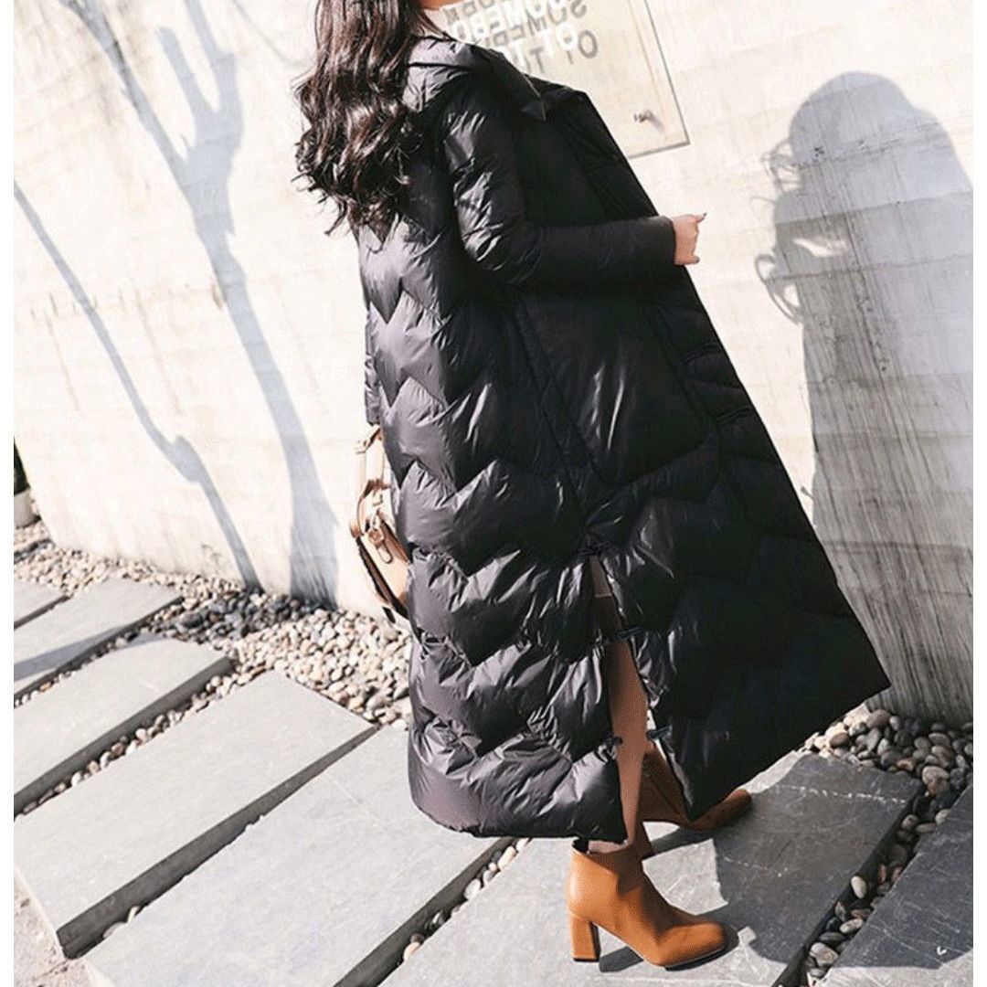 Knee-length Chinese-style Retro Frog-button Coat - Image 5