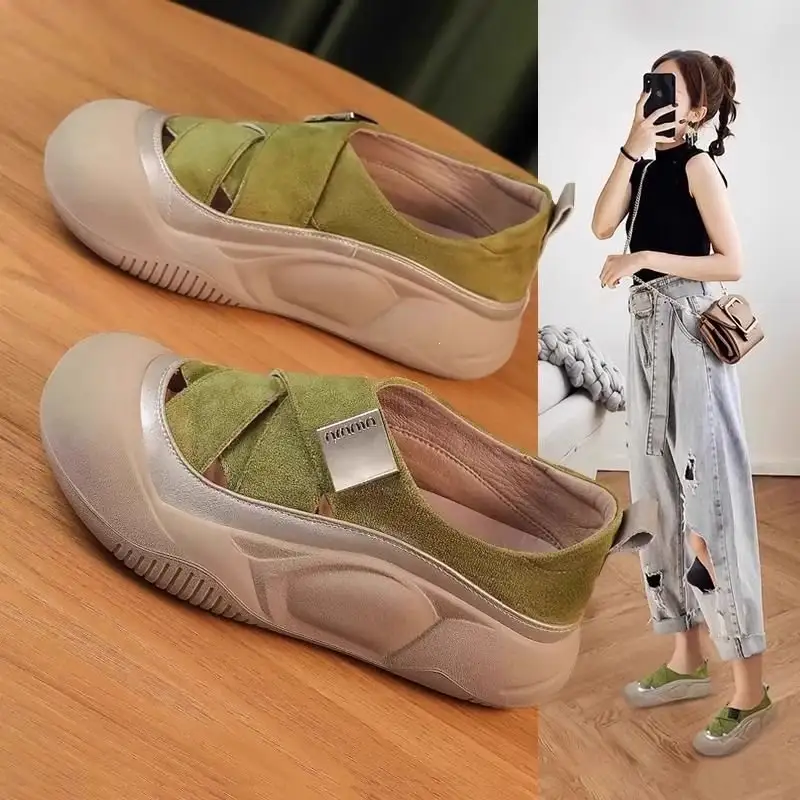 New Roman-style Braided Platform Shoes