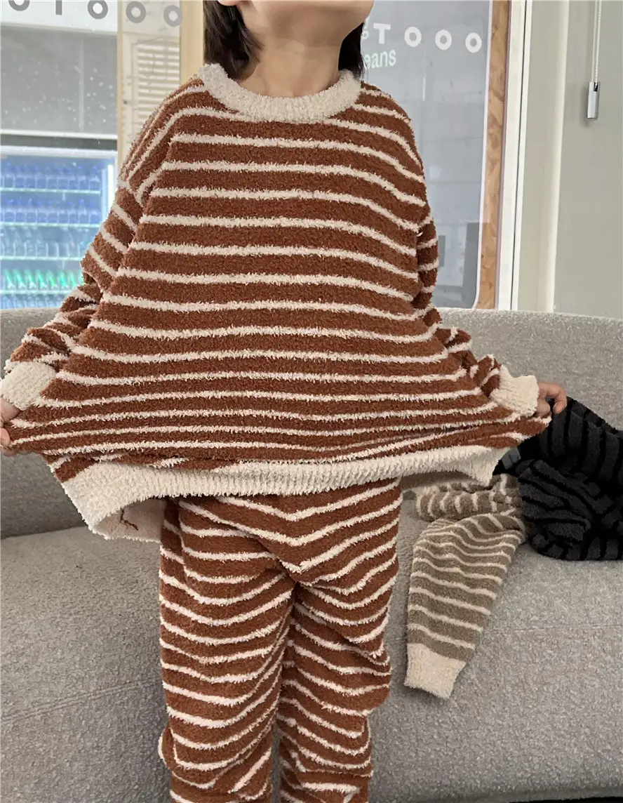 Children's Thickened Half Velvet Pajamas Suit