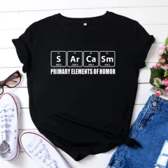 Europe And America Creative Funny Alphabet Cartoon Cotton T-shirt - Black & White Letters - View 1