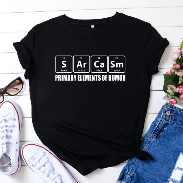 Europe And America Creative Funny Alphabet Cartoon Cotton T shirt Black & White Letters - Shop at LoveMi