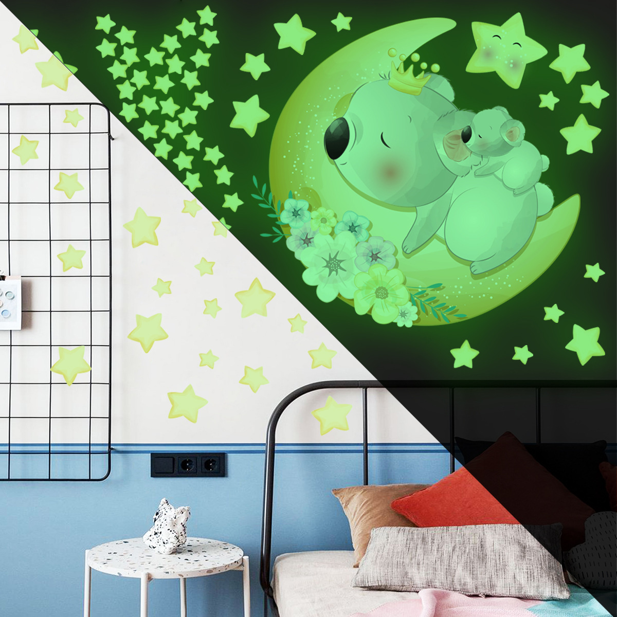 Title 11, Luminous Stars Cartoon Animal Living Room Bedro...