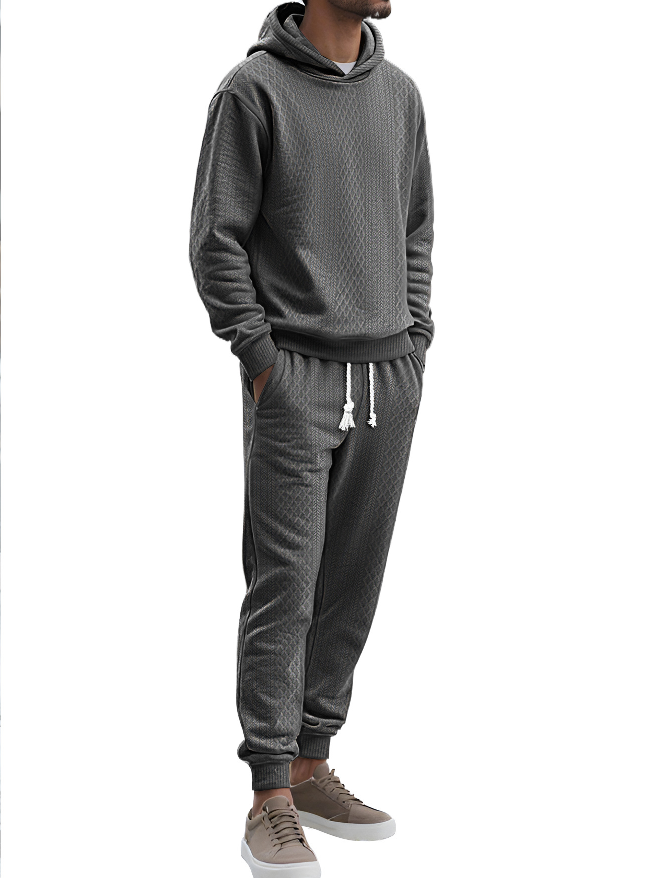 Jacquard Knit Hoodie and Pants Set, picture 5 of 9