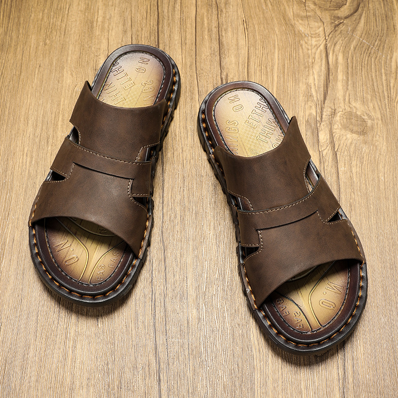 Mens Plus-Size Business Soft-Soled Handmade Slippers