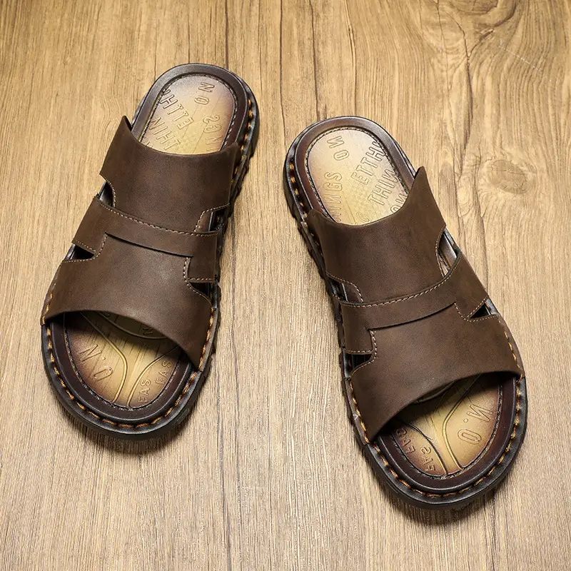 Mens Plus-Size Business Soft-Soled Handmade Slippers