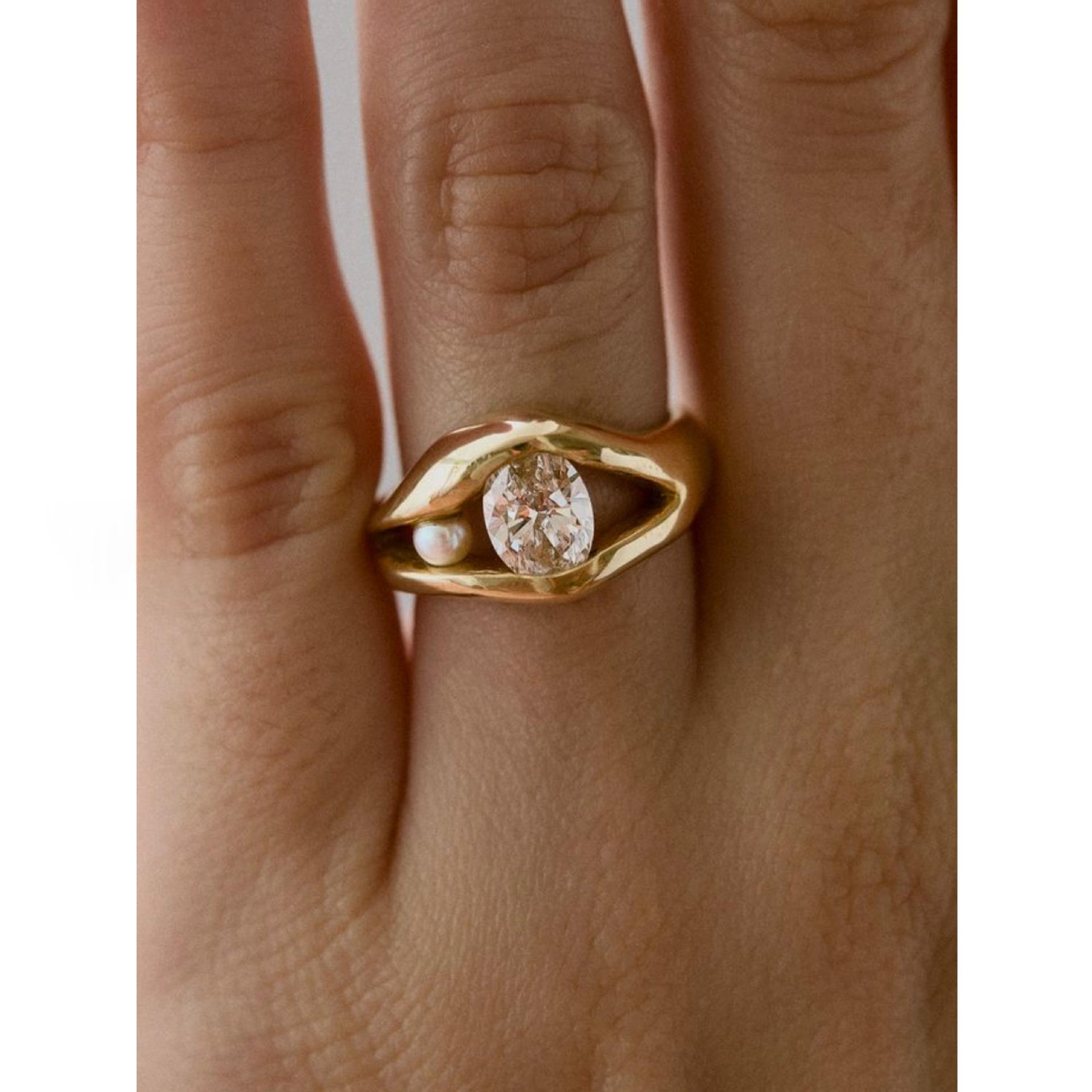 Pearl and Zircon Ring, picture 3 of 5