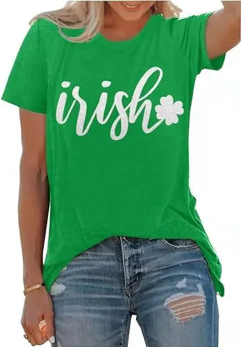 Patricks Day Shirts For Women Irish Shamrock Tshirts Gra 6Green - Shop at LoveMi