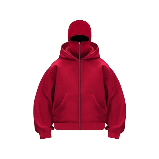 Men's And Women's Double headed Zipper Hoodie Red - Shop at LoveMi