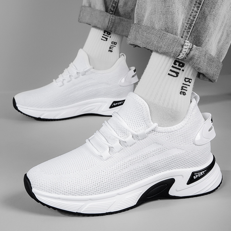 Invisible Height-increasing Running Shoes With A Thick Platform And Mesh Upper