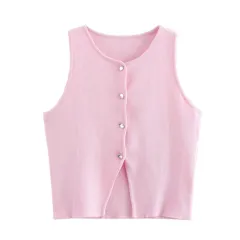 Women's New European And American Street Style Polyester Sweater - Pink - View 1