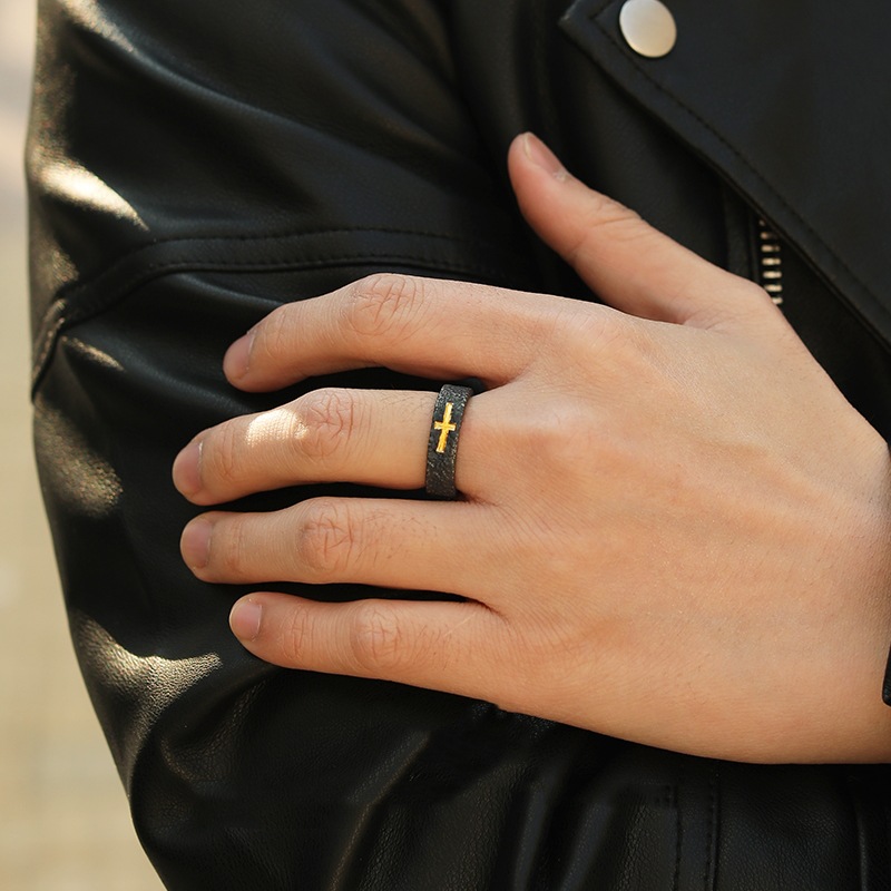 Chiba Handmade Cross Thai Silver Index Finger Self-Locking Opening Ring