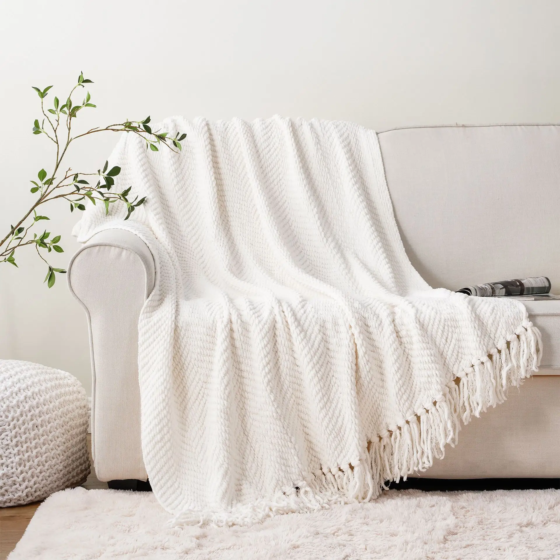 Sofa Tassel Cover Tailstock Towel Knitted Blanket