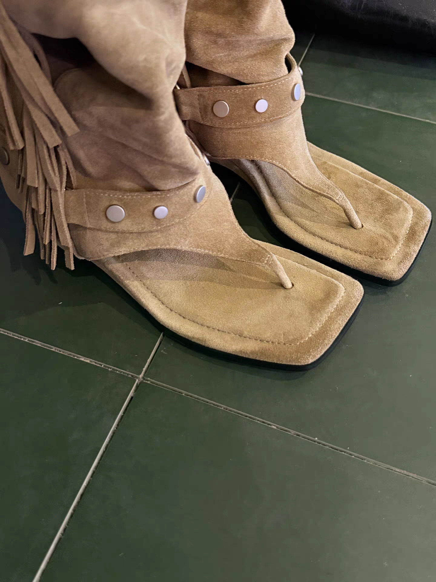 Tassel Retro Square-Toe Roman Sandals Women 26 dc99c231 f41f 4ff8 b936 3c28c5b2b0ab